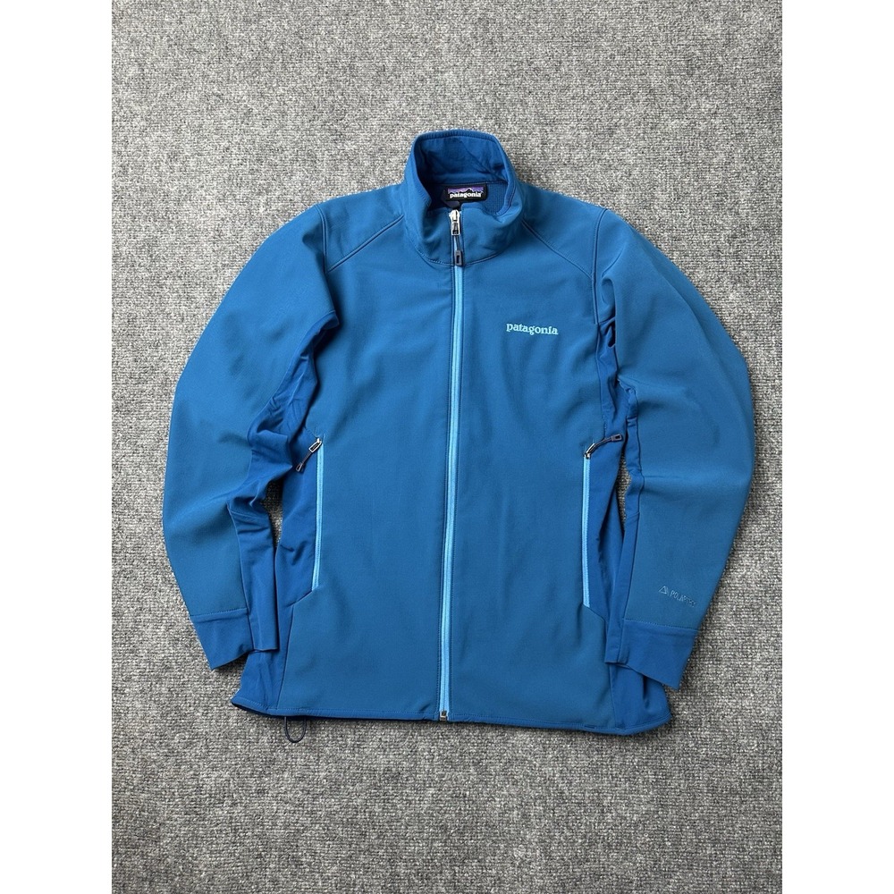 Womens Patagonia Blue Full Zip Softshell Jacket Polartec, Size XS